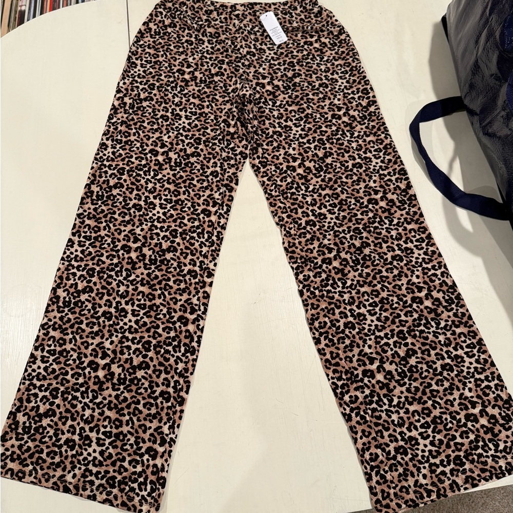 Soma Small Cool Nights Pajama Pants Leopard Print